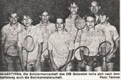 Unsere 1. Sch&uuml;ler-Mannschaft 1985/86